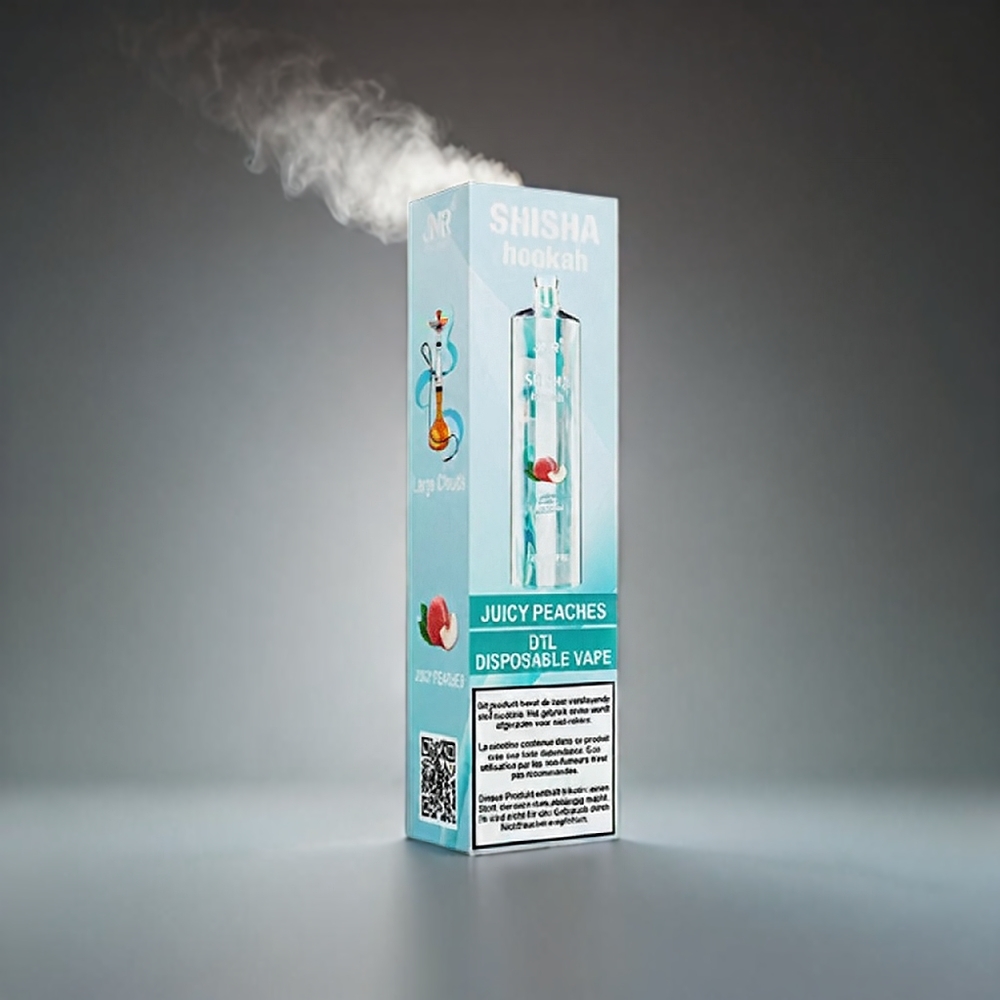 JNR Shisha Hookah 12000 Puffs Norge Engros – 750mAh Batteri, 24ml E-væske, Type-C Lading, 0.6 Ohm Mesh Coil, 10 Stk/Pakke, Juicy Peaches (Saftige Fersken)
