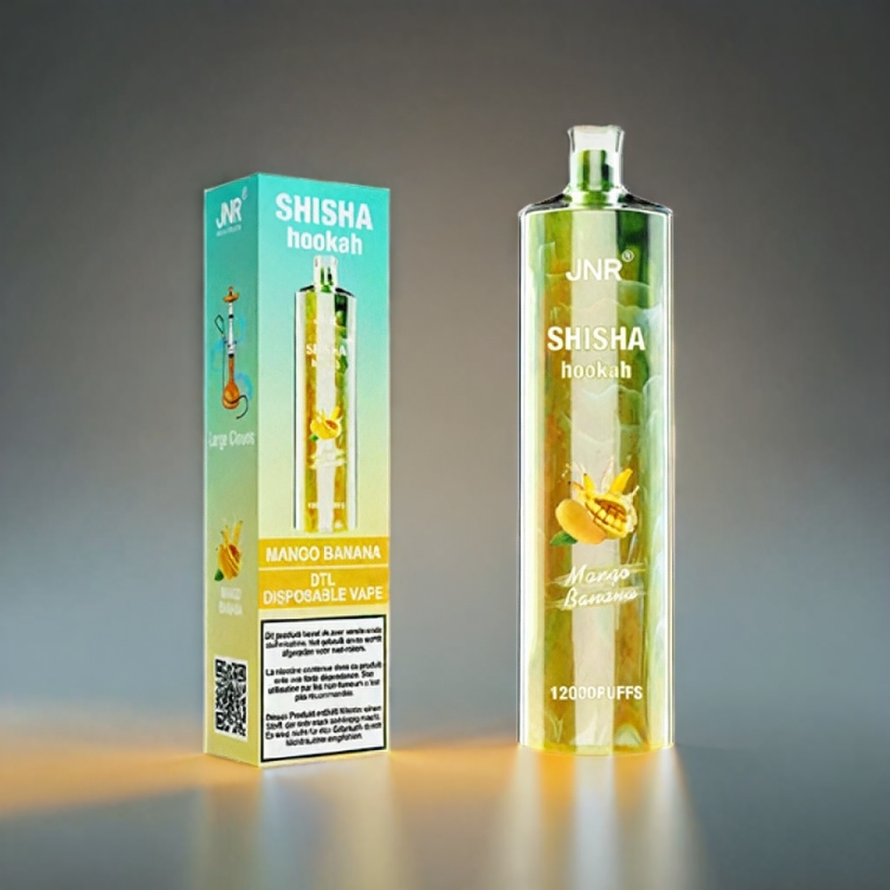 JNR Shisha Hookah 12000 Puffs Norge Engros 750mAh Type-C Lading 24ml Mango Banan