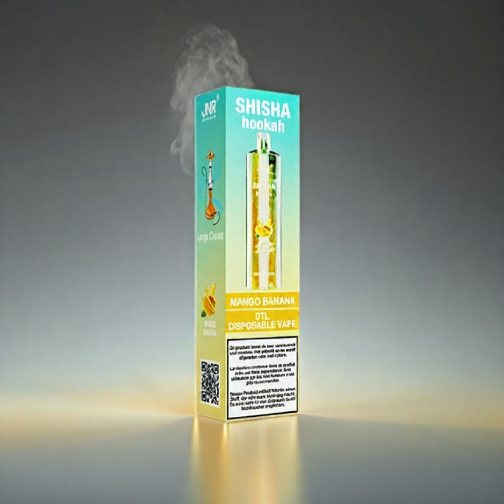 JNR Shisha Hookah 12000 Puffs Norge Engros 750mAh Type-C Lading 24ml Mango Banan