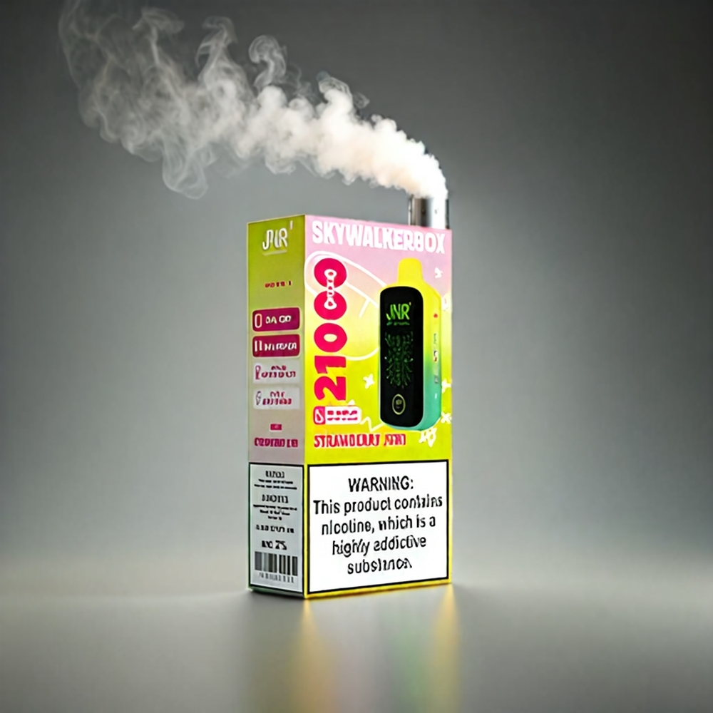 JNR Skywalker Box Norge Engros 21000 Puffs 25ml Jordbær Kiwi Vape med 850 mAh Batteri og Type-C Lading