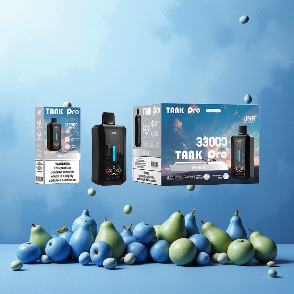 JNR Tank Pro 33000 Puffs Norge Engros – 28ml e-Liquid, Digital Display, Dual Mesh Coil, Type-C Lading, Mr Blå
