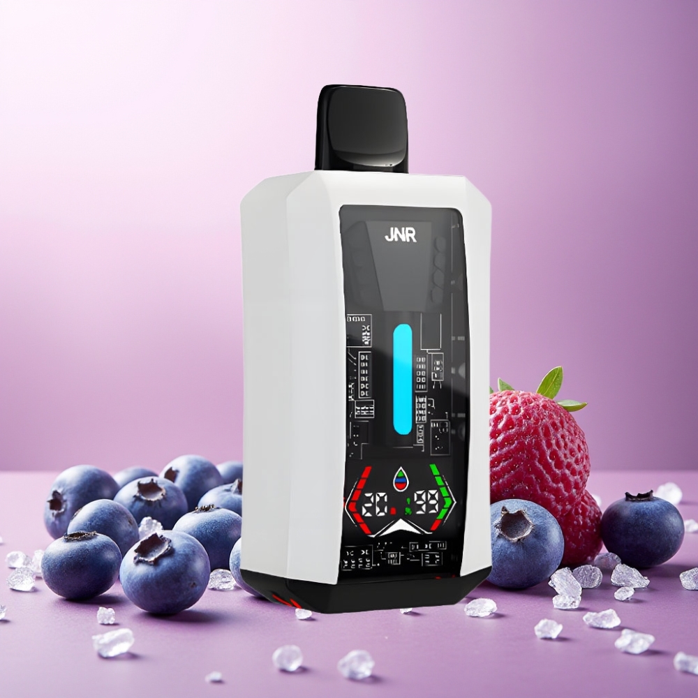 JNR Tank Pro 33000 Puffs Norge Engros – Blåbær Is – 28ml e-Liquide, Digital Display, Dual Mesh Coil, Type-C Lading