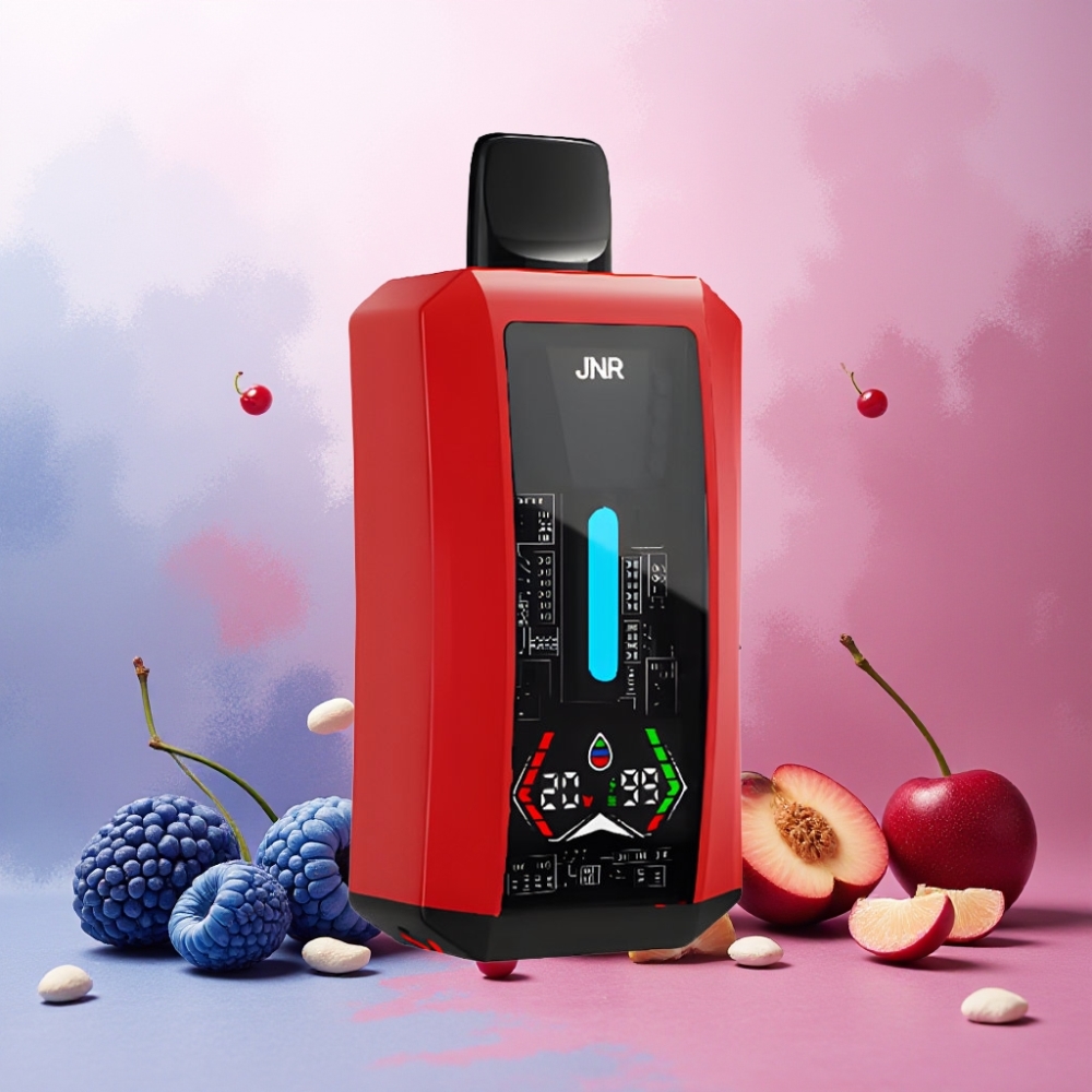 JNR Tank Pro 33000 Puffs Norge Engros Vape til engangsbruk Blå Bringebær med Digital Display, Dual Mesh Coil & Type-C Lading
