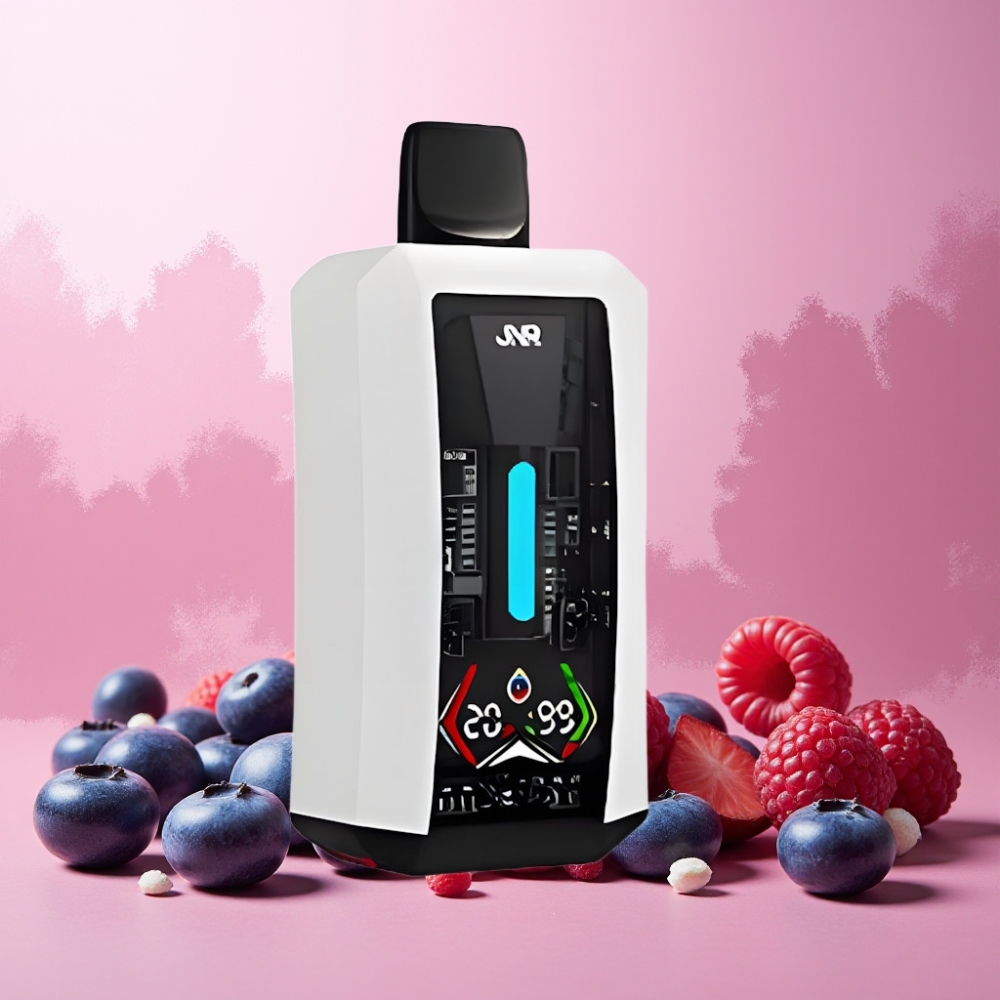 JNR Tank Pro Norge Engros 33000 Puffs Vape til engangsbruk Blåbær Sur Bringebær med Digital Display, Dual Mesh Coil og Type-C Lading