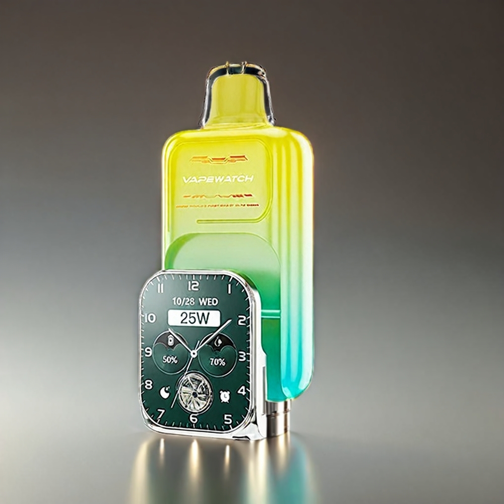 JNR Vape Watch 30000 Puffs Norge Engros – 1000mAh batteri, 19mL e-væske, 5% nikotin – Oransje Mango – Dual Mesh Coil, Type-C lading