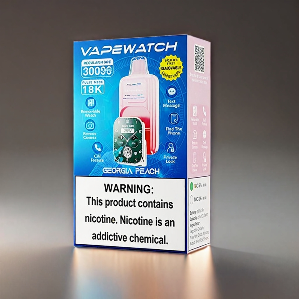 JNR Vape Watch 30000 Puffs Norge Engros – Georgisk Fersken – 1000mAh Batteri – 19mL E-væske – Type-C Lading