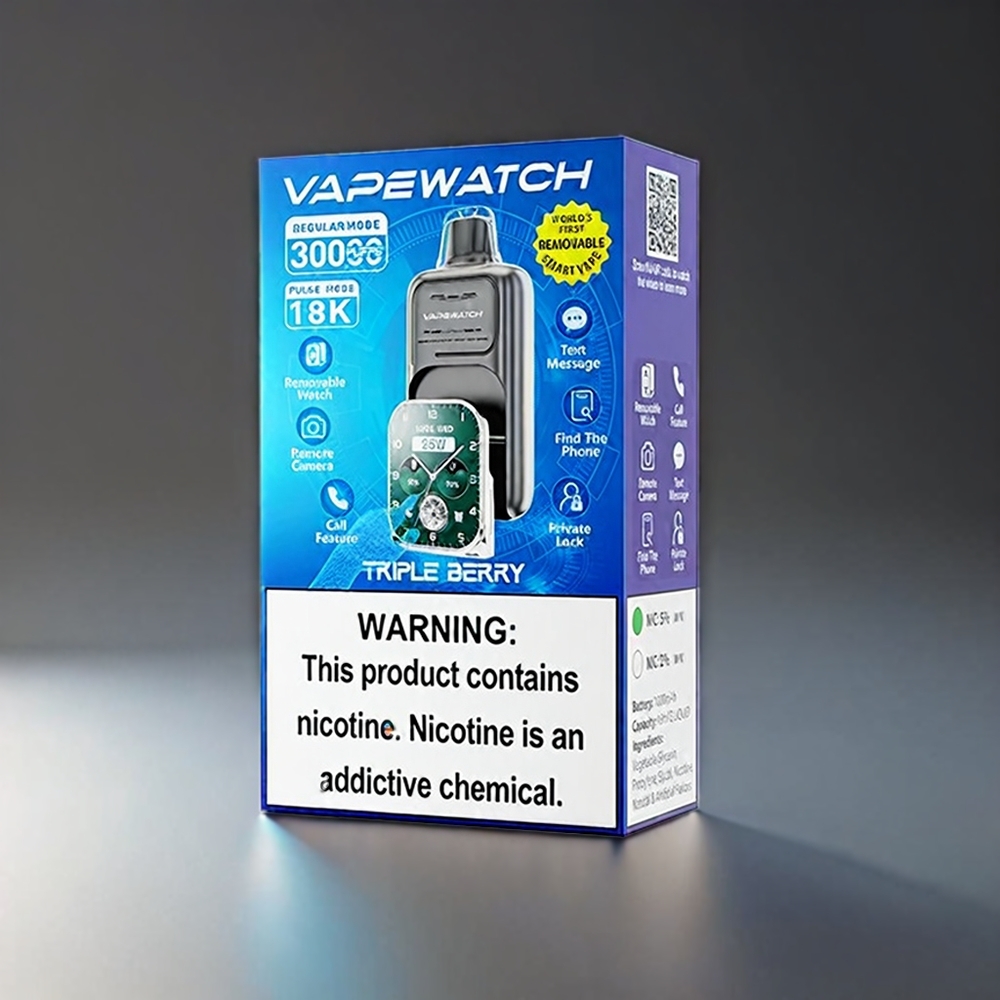 JNR Vape Watch 30000 Puffs Norge Engros – Triple Bær, 1000mAh Batteri, 19mL E-væske, Type-C Lading