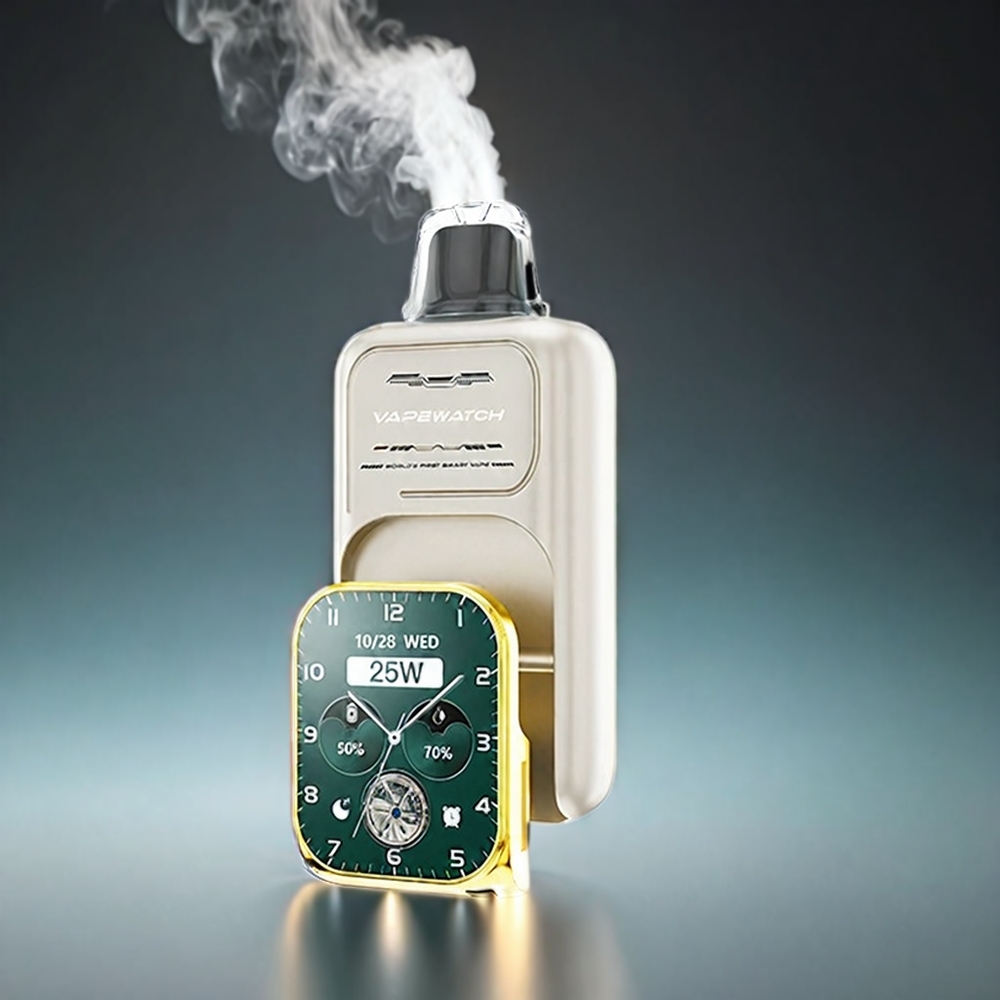 JNR Vape Watch 30000 Puffs Norge Engros – Vannmelon Is – 1000mAh Batteri, 19mL E-væske, 5% Nikotin, Dual Mesh Coil, Type-C Lynlading