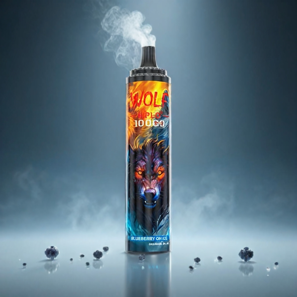 JNR Wolf 10000 Puffs Norge Engros 20ml Blåbær På Is Type-C Lading 1.0 Ohm Mesh Coil