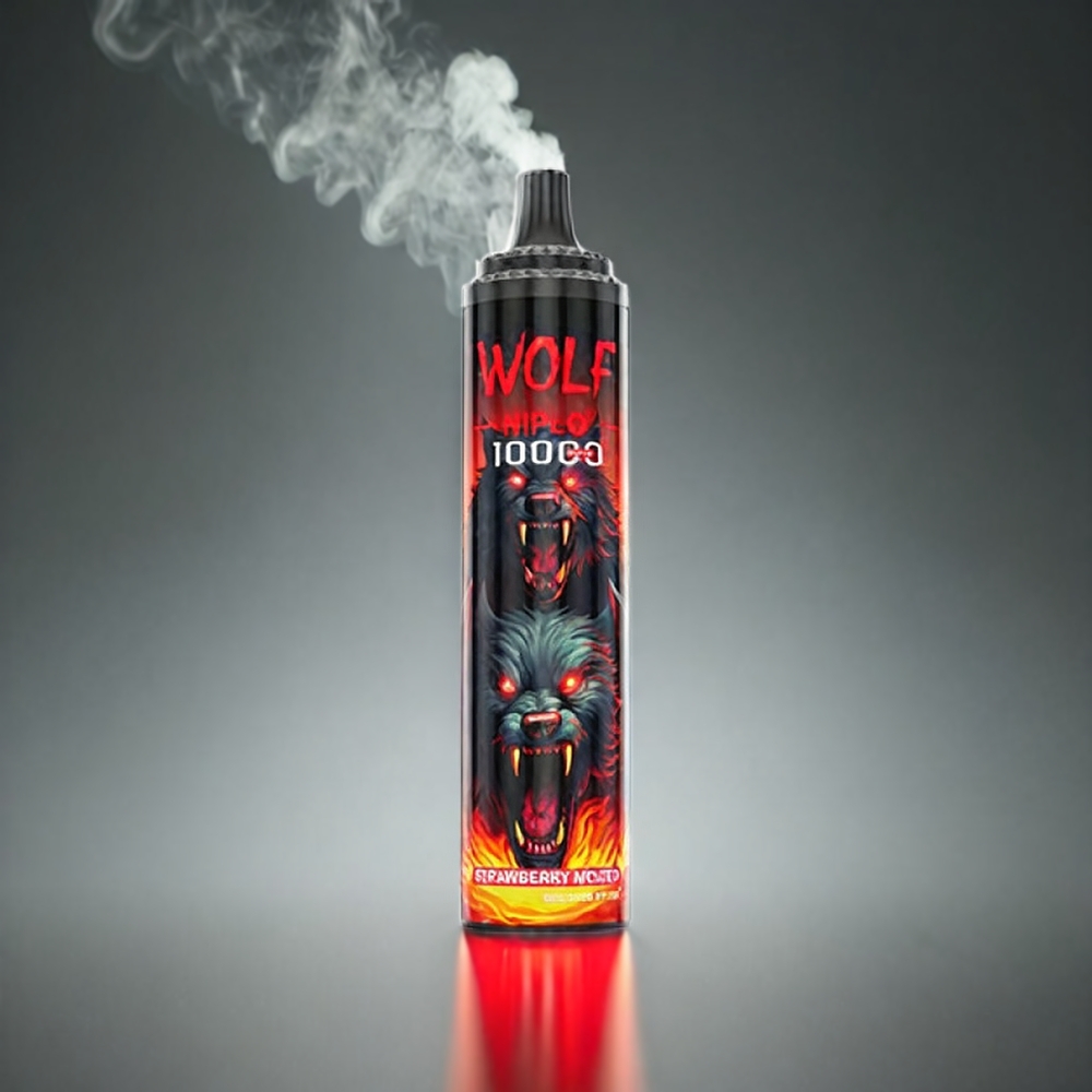 JNR Wolf 10000 Puffs Norge Engros – Jordbær Mojito – 20ml / 650mAh – Type-C Lading – 0%, 2%, 5% Nikotin