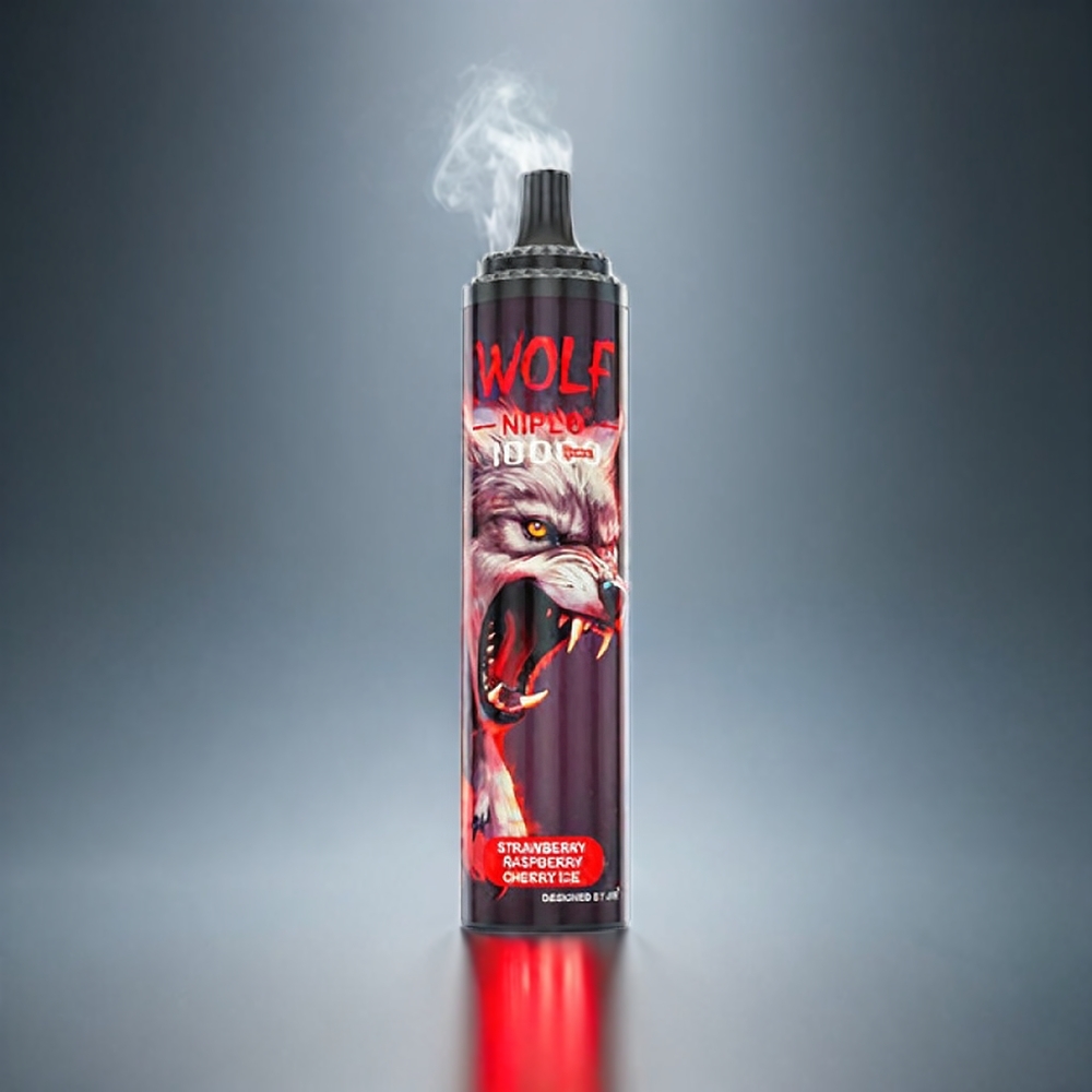 JNR Wolf 10000 Puffs Norge Engros med Jordbær Bringebær Kirsebær Is – 1.0 Ohm Mesh Coil, 650mAh, 20ml, Type-C ladning