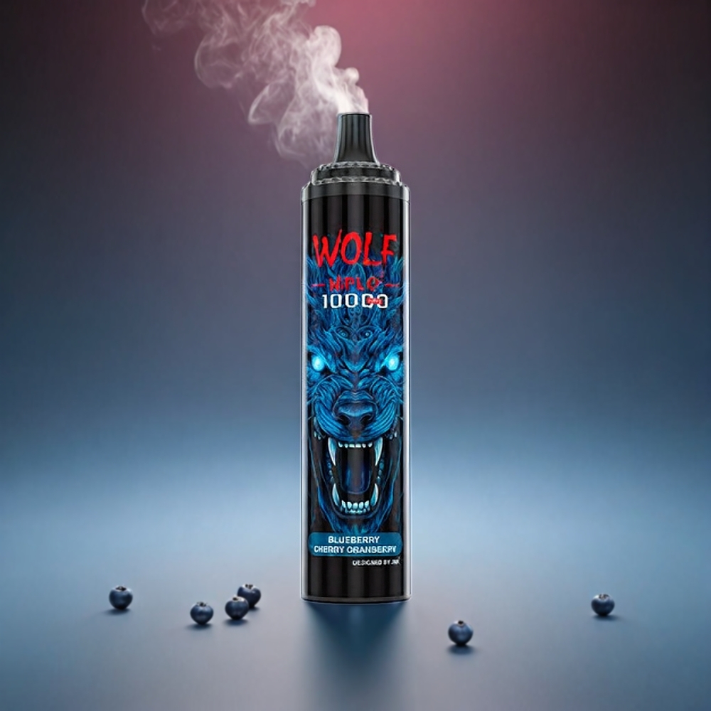 JNR Wolf Norge Engros 10000 Puffs Blåbær Kirsebær Tranebær 1.0 Ohm Mesh 650mAh 20ml Type-C