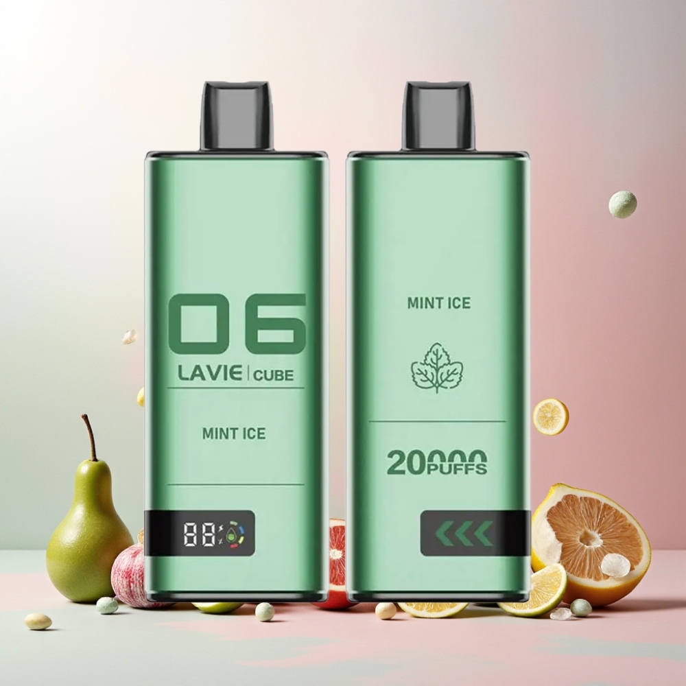 Lavie Cube 20000 Puffs Norge Engros Engangsvape 28ML 5% Nikotinsalt Mint Is Type C-lading