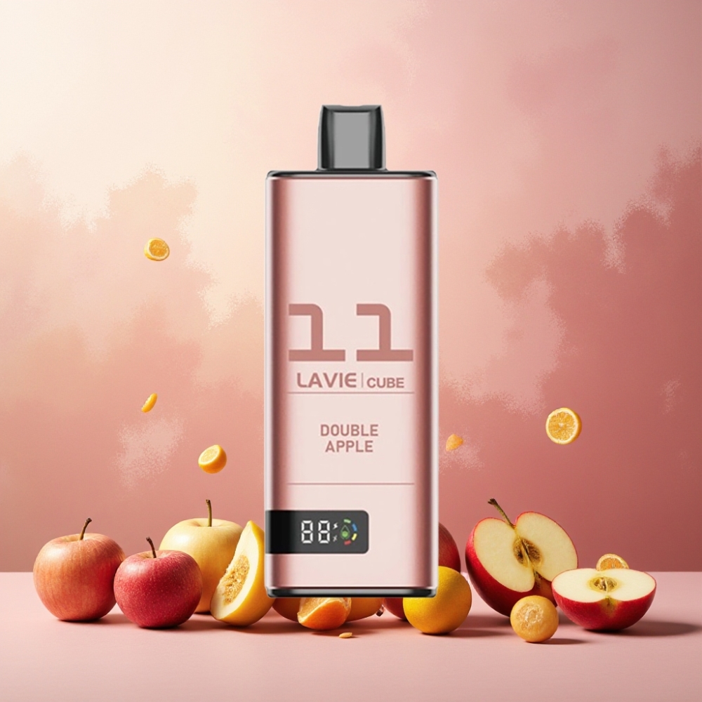 Lavie Cube 20000 Puffs Norge Engros Vape til engangsbruk Dobbel Eple – 28ML Salt Nikotin 2% / 5%, 600mAh, Type C-lading