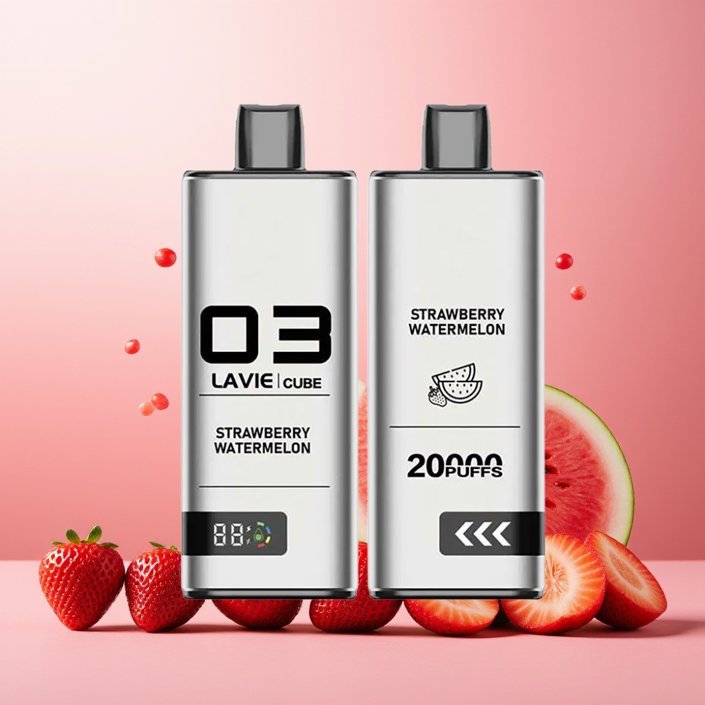 Lavie Cube 20000 Puffs Norge Engros Vape til engangsbruk Jordbær Vannmelon – 28ML Salt Nicotine 2%/5%, 600mAh Type C