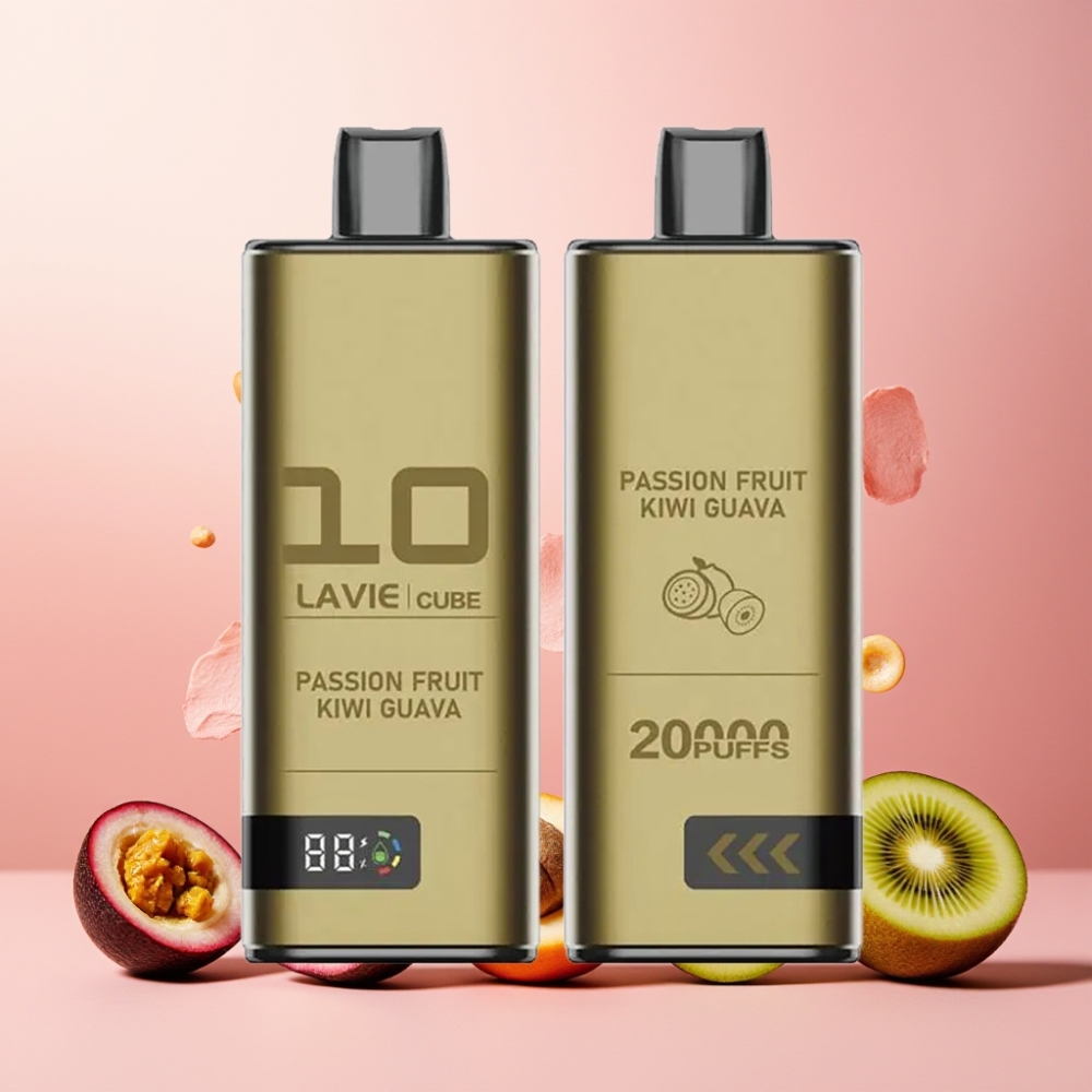 Lavie Cube 20000 Puffs Norge Engros Vape til engangsbruk Passionsfrukt Kiwi Guava 28ML 5% Salt Nikotin Type C
