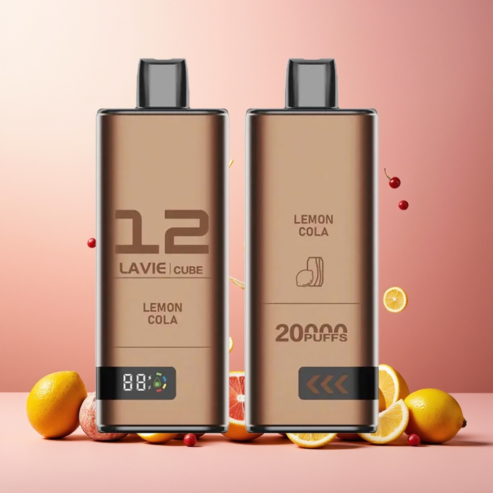 Lavie Cube 20000 Puffs Norge Engros Vape til engangsbruk Sitron Cola 28ML Salt Nicotine 2%/5% Type C