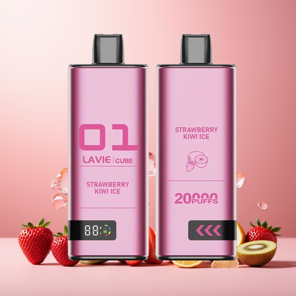 Lavie Cube 20000 Puffs Vape til engangsbruk Norge Engros – Jordbær Kiwi Is – 28ML, 600mAh, Type C