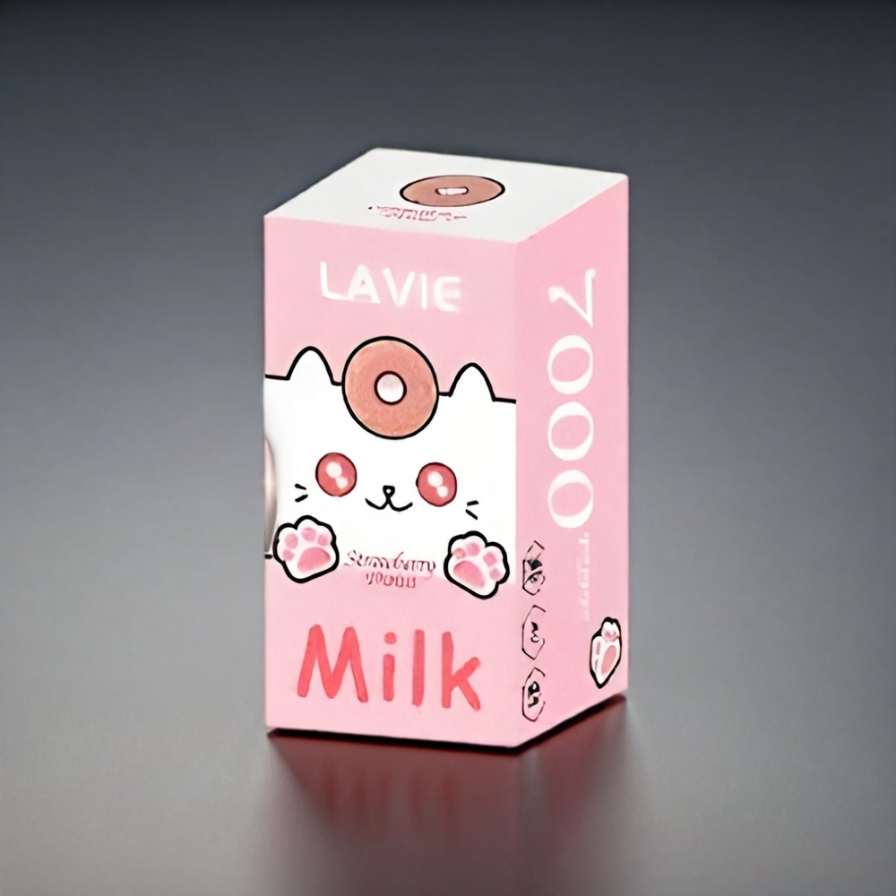 LAVIE Milk 7000 Puffs Jordbær Donut Norge Engros – 16ML E-væske, 600mAh Batteri, Type C-lading
