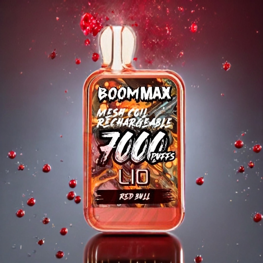 LIO BOOM MAX 7000 Puffs Engangs Vape Norge Engros – Red Bull, 15ml E-væske, 650mAh Batteri, Type-C Lading