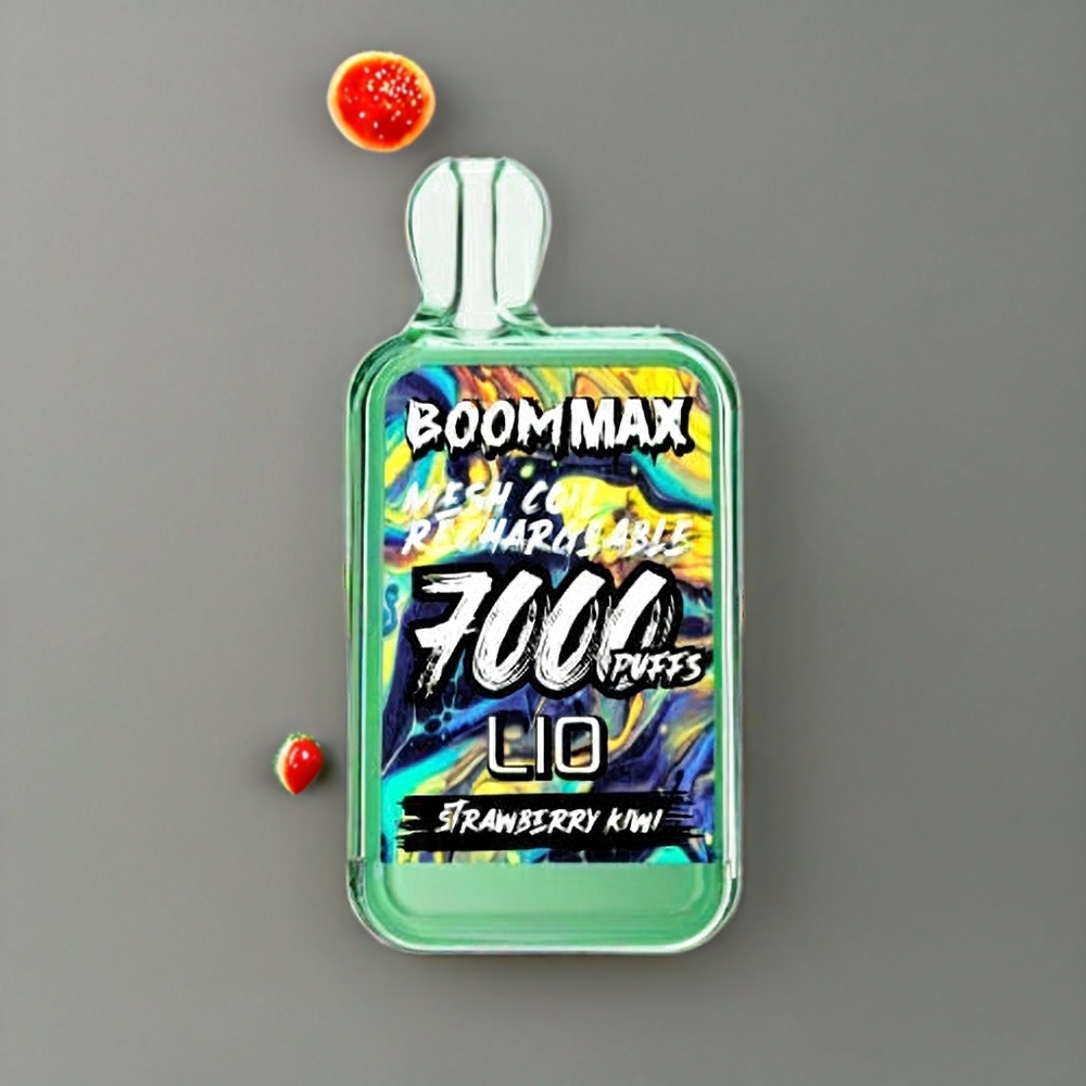 LIO BOOM MAX 7000 Puffs Norge Engros Engangs vape Jordbær Kiwi 15ml 650mAh Type-C