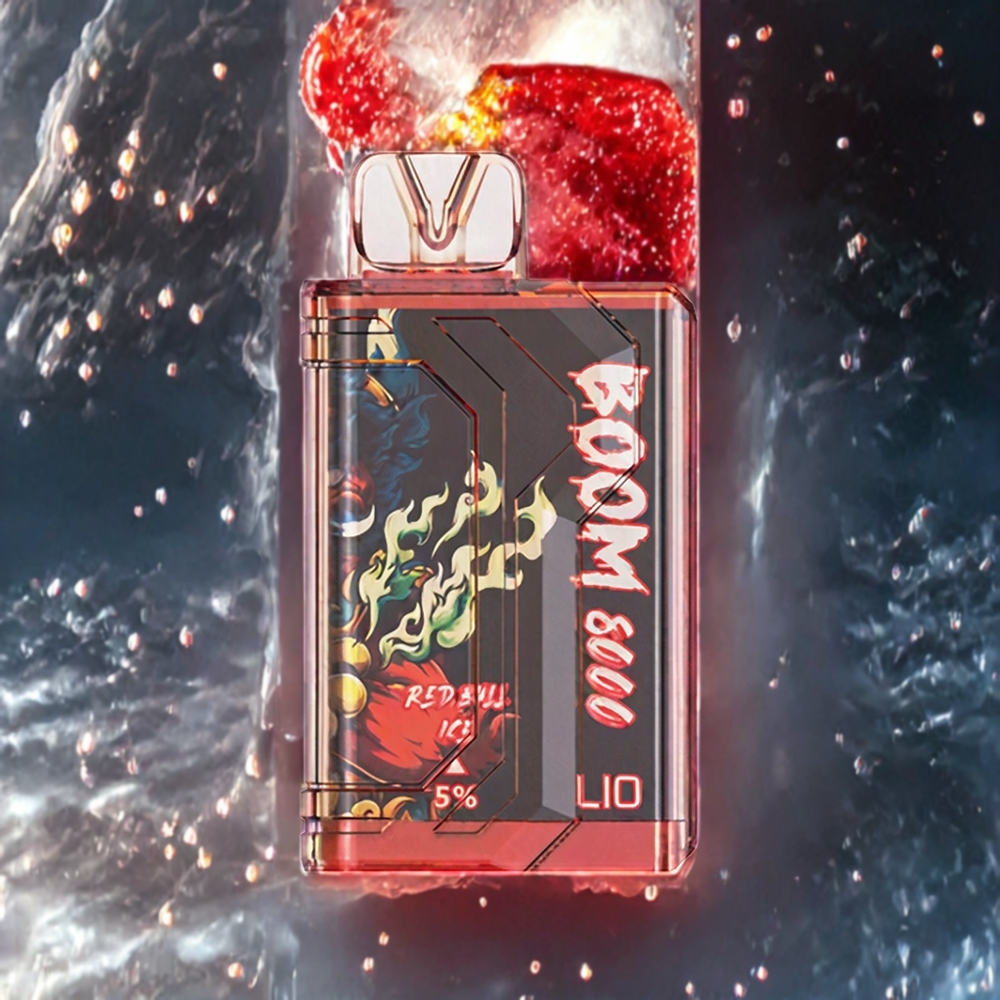 LIO BOOM PRO 8000 Puffs Engangs Vape Norge Engros – Red Bull Ice – 15ml E-væske, 5% Nikotin, 650mAh Batteri, Type-C Lading, Mesh Coil