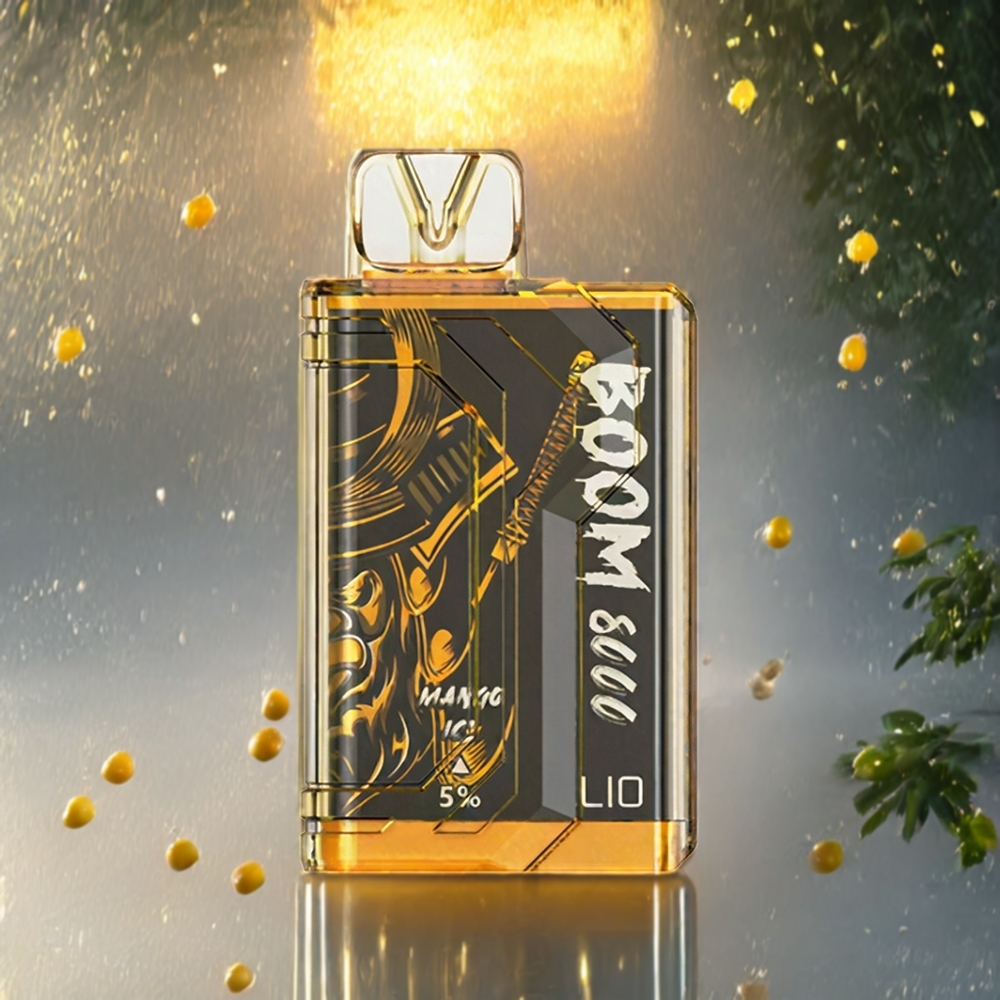 LIO BOOM PRO 8000 Puffs Engangs vape Mango Is Norge Engros – 15ml E-væske, 5% Nikotin, Type-C Lading, 650mAh Batteri