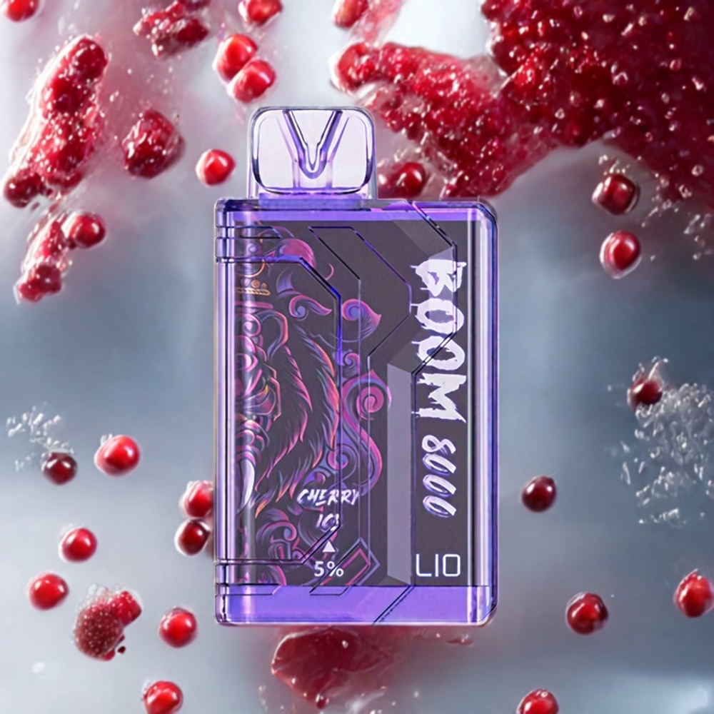 LIO BOOM PRO 8000 Puffs Norge Engros Engangs vape Cherry Is med 15ml E-væske og 650mAh Type-C-lading