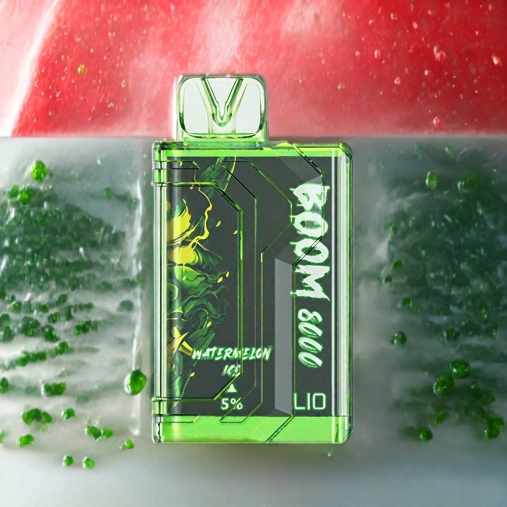 LIO BOOM PRO 8000 Puffs Norge Engros Engangs vape Vannmelon Is med 15ml E-væske og Type-C-lading