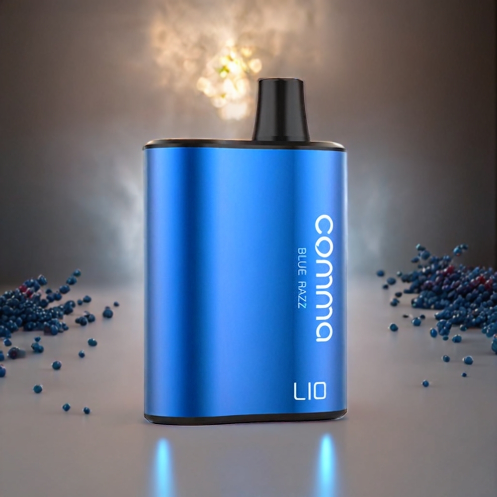 LIO COMMA 5000 Puffs Engangs vape Blå Bringebær Norge Engros – 15 ml Kapasitet, 900mAh Batteri, Type-C Lading