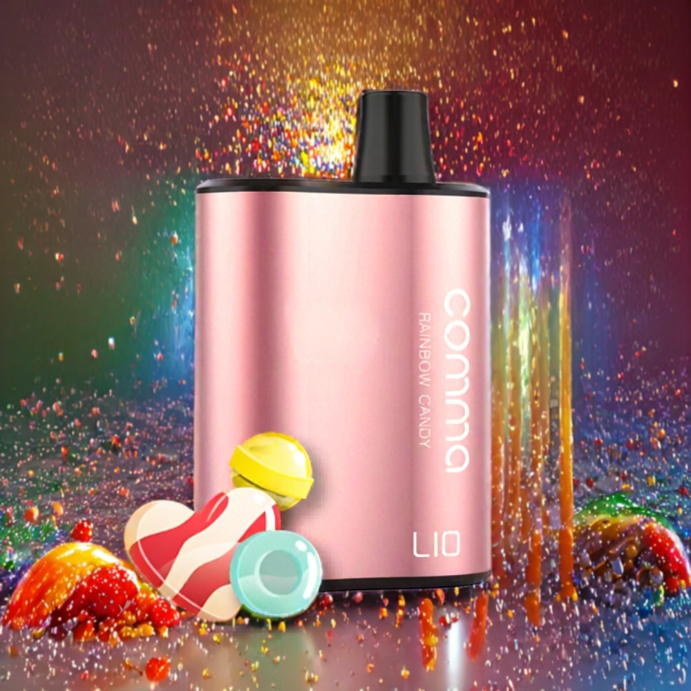 LIO COMMA 5000 Puffs Engangs vape Regnbue Godteri Norge Engros – 15 ml, 900mAh, Type-C Lading