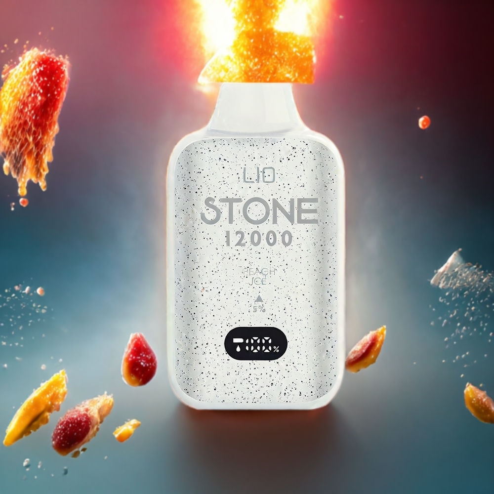 LIO Stone 12000 Puffs Norge Engros Engangs vape Fersken Is med 18ML E-liquid og Type-C Lading