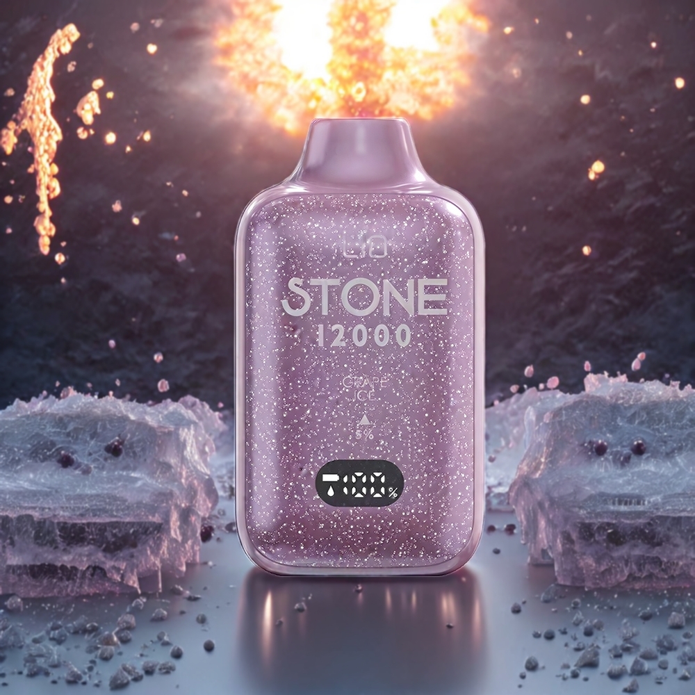 LIO Stone 12000 Puffs Norge Engros Engangs vape Grape Is med 18ML E-liquid og Type-C Lading, 550mAh Batteri