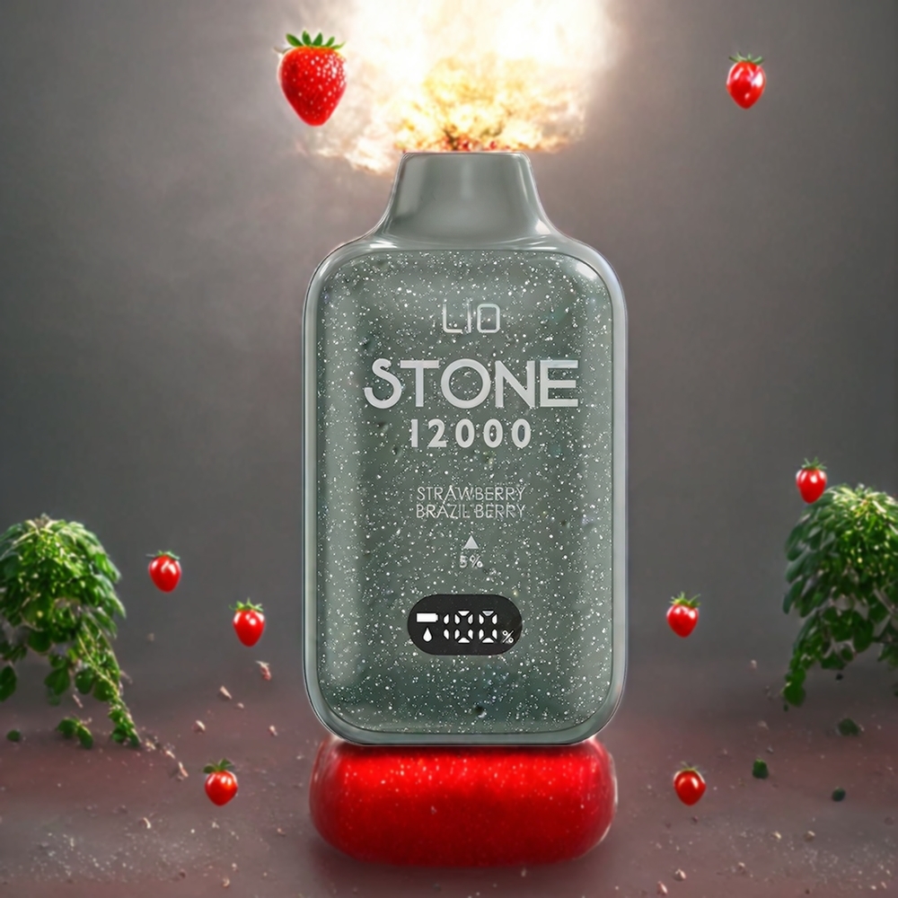 LIO Stone 12000 Puffs Norge Engros Engangs vape Jordbær Brasilbær – 18ML E-væske, 550mAh, Type-C-lading, 1.0 Ohm Mesh Coil