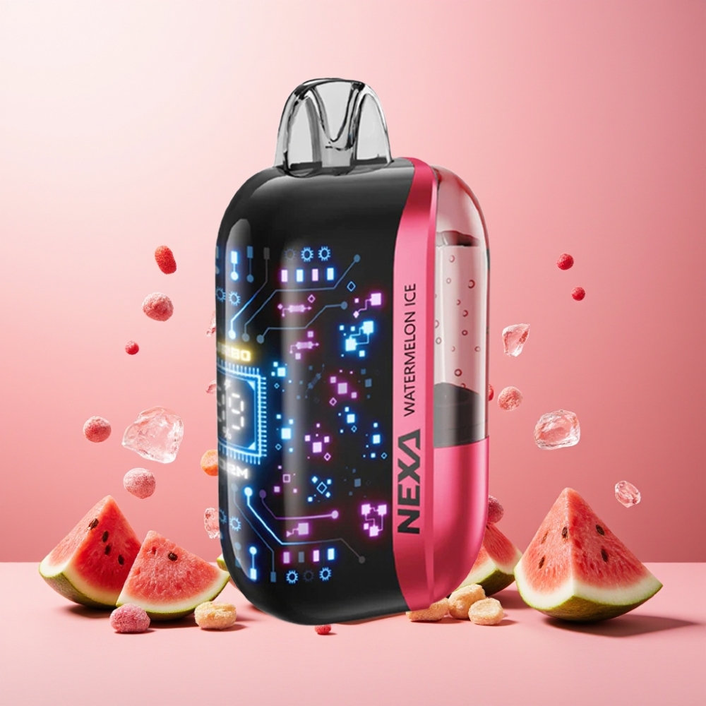 NEXA Ultra 50K Norge Engros Vape til engangsbruk 50000 Puffs 20ml 5% Nikotin Vannmelon Is med 3D Curved Skjerm og Type-C Lading