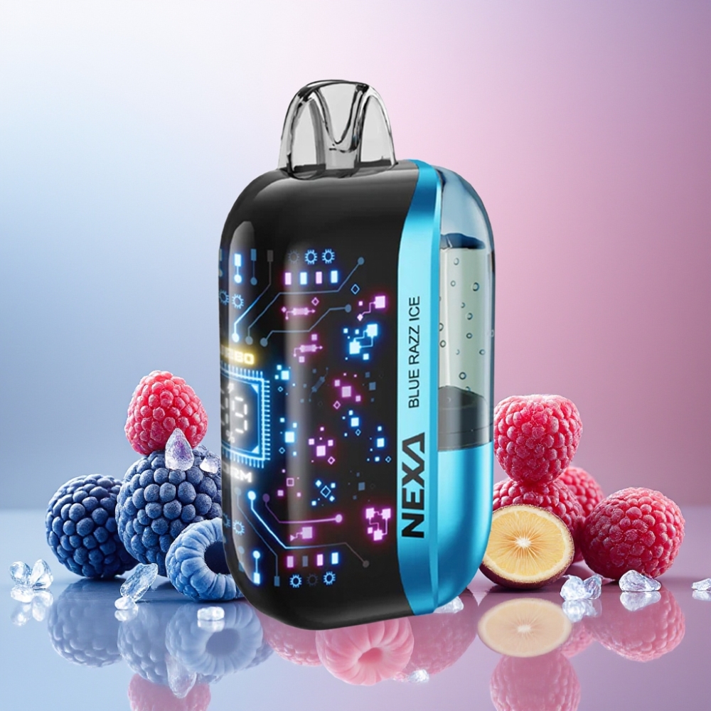 NEXA Ultra 50K Norge Engros Vape til engangsbruk Blå Bringebær Is med 20ml Kapasitet, 800mAh Batteri & 50000 Puffs