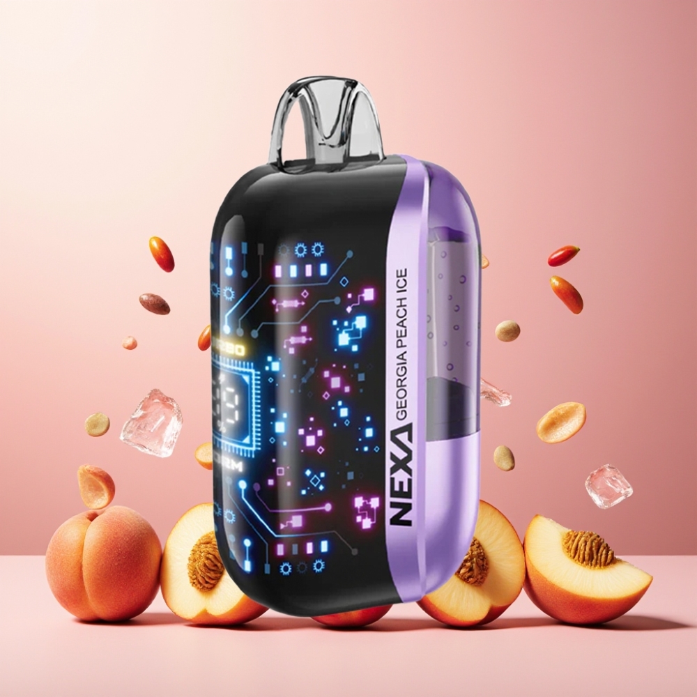 NEXA Ultra 50K Norge Engros Vape til engangsbruk Georgia Peach Is 20ml 50000 Puffs 5% Nikotin 3D Skjerm