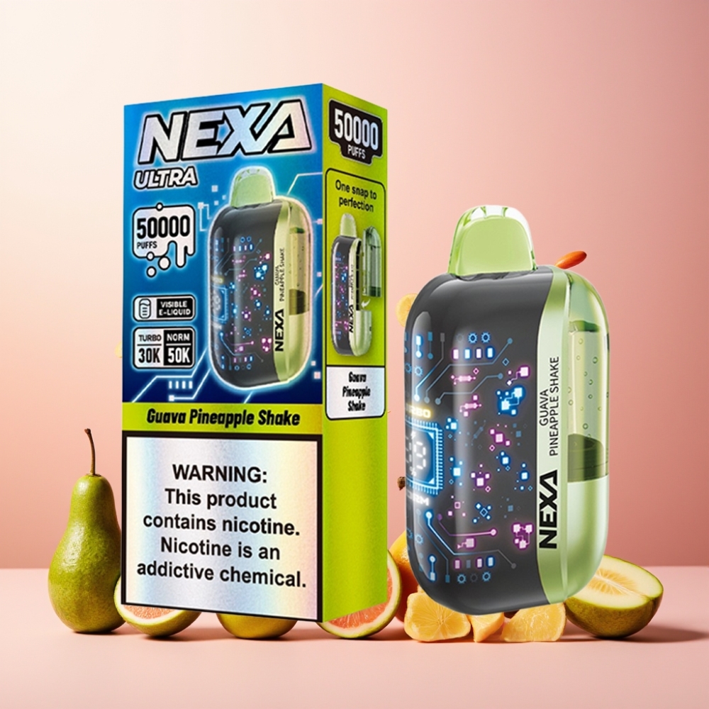 NEXA Ultra 50K Norge Engros Vape til engangsbruk Guajaba-Ananas Shake 20ml 50000 Puffs 5% Nikotin Type-C