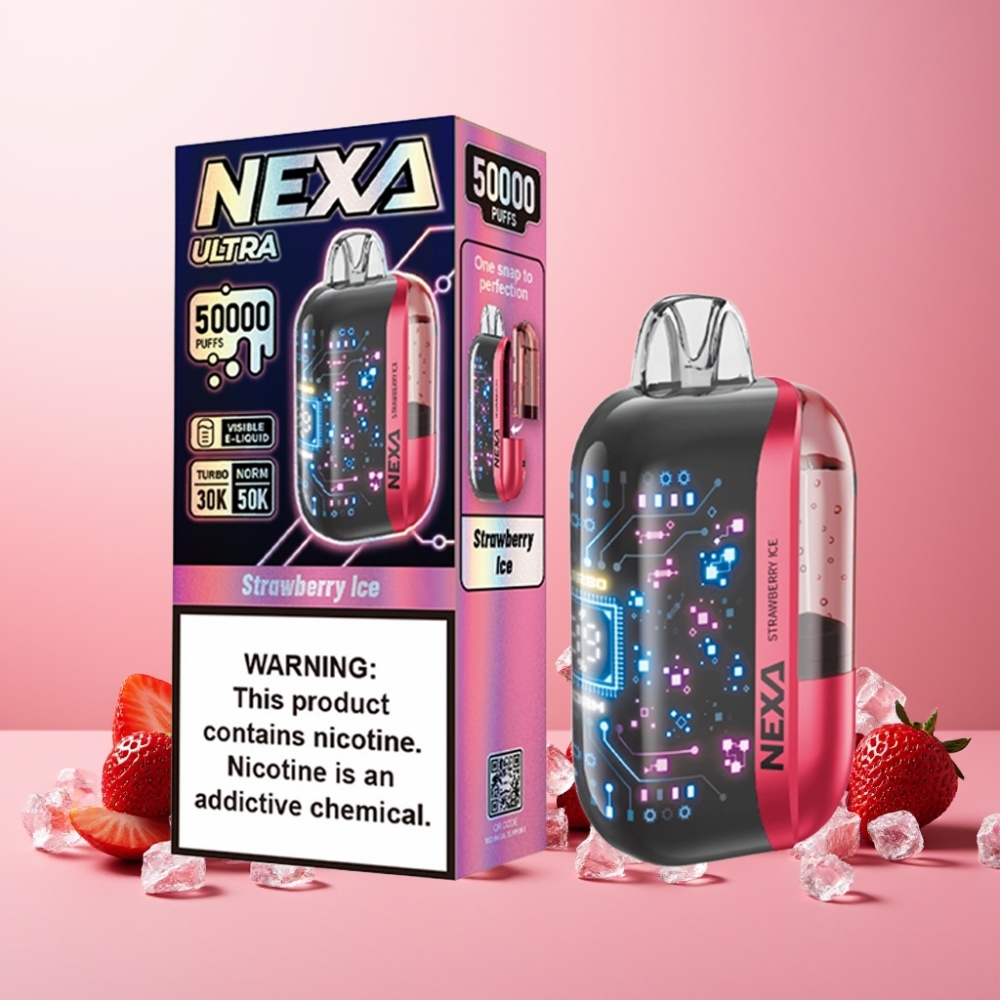 NEXA Ultra 50K Norge Engros Vape til engangsbruk Jordbær Is 20ml 800mAh 5% Nikotin