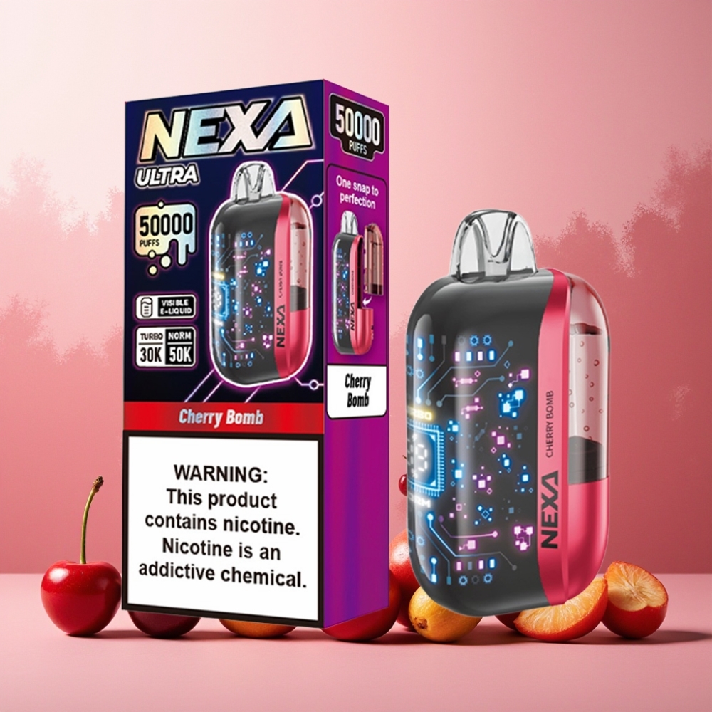 NEXA Ultra 50K Norge Engros Vape til engangsbruk Kirsebær 20ml/800mAh/5% Nikotin