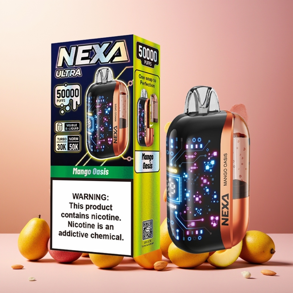 NEXA Ultra 50K Norge Engros Vape til engangsbruk Mango Oase med 20ml Kapasitet, 800mAh Batteri og 5% Nikotin