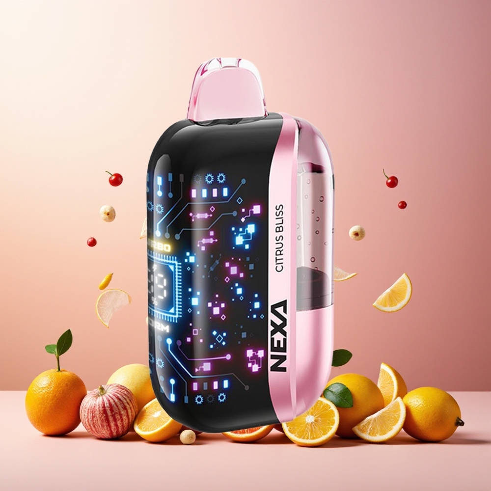 NEXA Ultra 50K Norge Engros Vape til engangsbruk Sitrusglede – 20ml Kapasitet, 800mAh Batteri, 5% Nikotin, 3D Skjerm