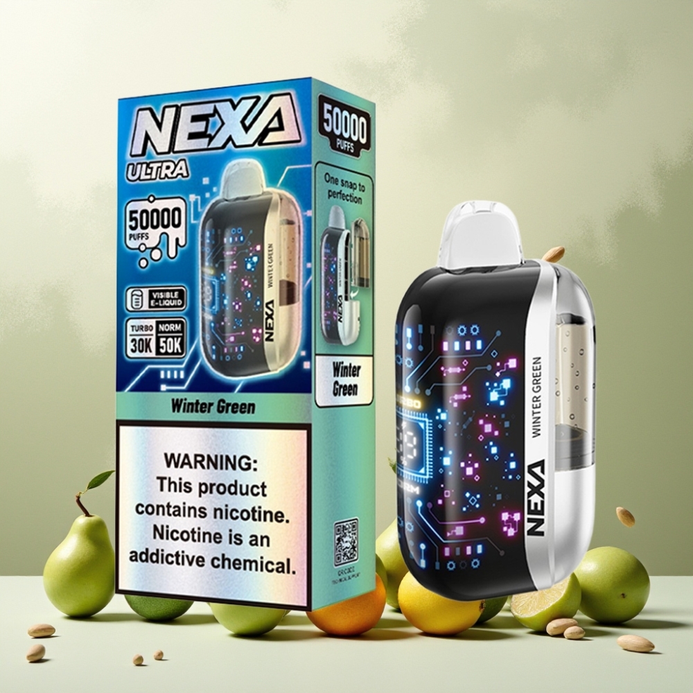 NEXA Ultra 50K Norge Engros Vape til engangsbruk Vintergrønn med 20ml Kapasitet, 800mAh Batteri og 50000 Puffs