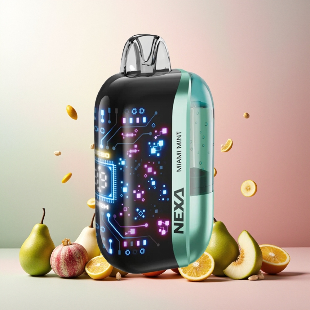NEXA Ultra 50K Vape til engangsbruk Norge Engros – Miami Mynte – 20ml Kapasitet, 50000 Puff, 5% Nikotin, 0.9ohm Dual Mesh Coils