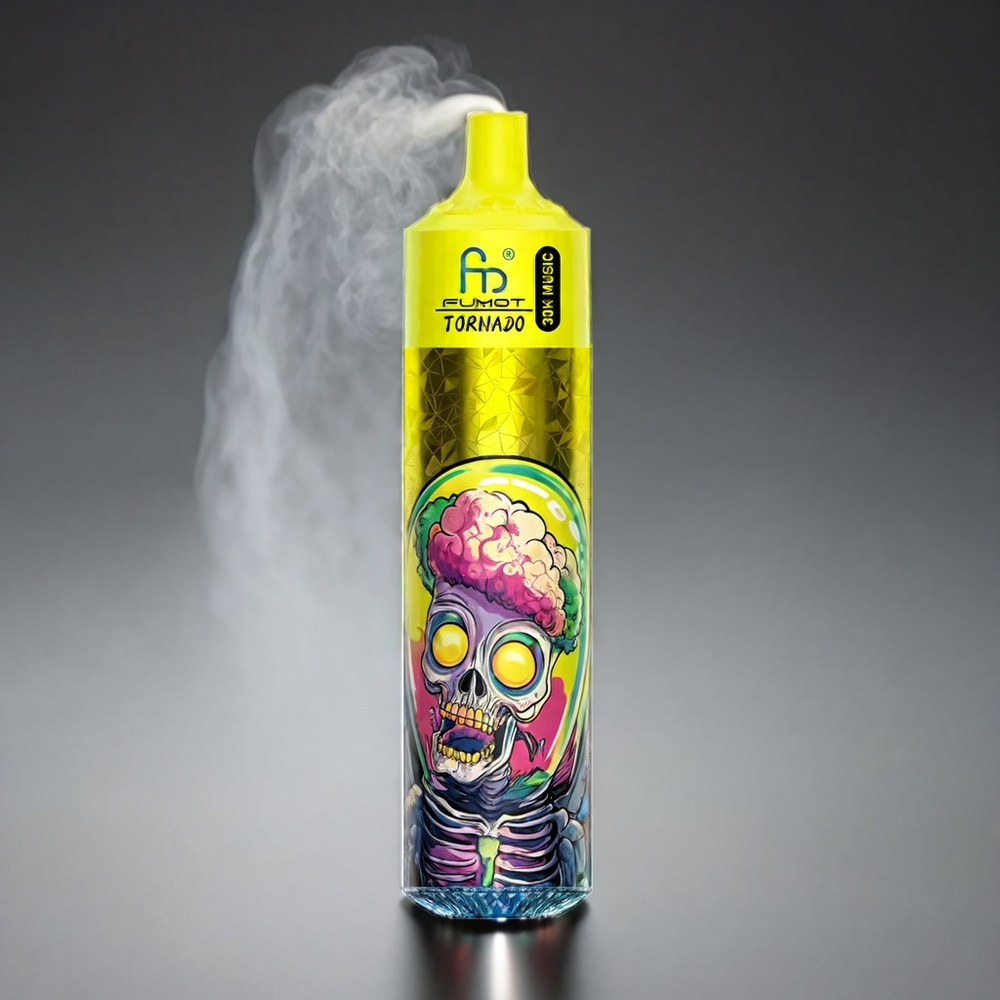 Fumot RandM Tornado 30000 Norge Engros – 30,000 puffs, 30mL, 2%/5% nikotin, 1.0 Ohm mesh coil, 600mAh, LED-display – Banan Jordbær