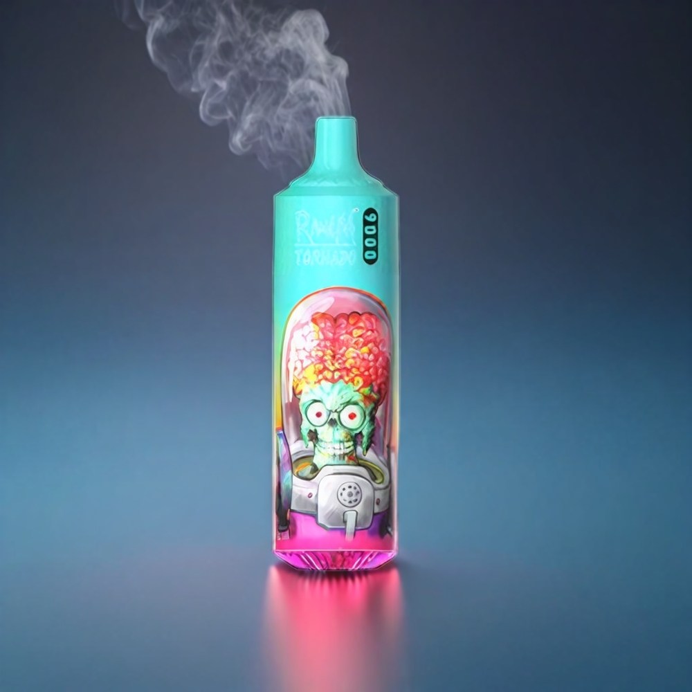RandM Tornado 9000 Puffs Norge Engros – 18 mL E-væske, 850 mAh, Mesh Coil, Blå Sur Bringebær