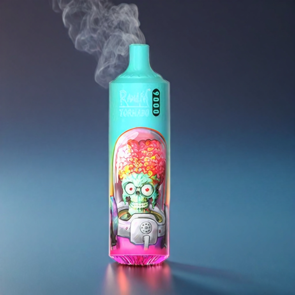 RandM Tornado 9000 Puffs Norge Engros – 18 mL E-væske, 850 mAh, Mesh Coil, Blå Sur Bringebær