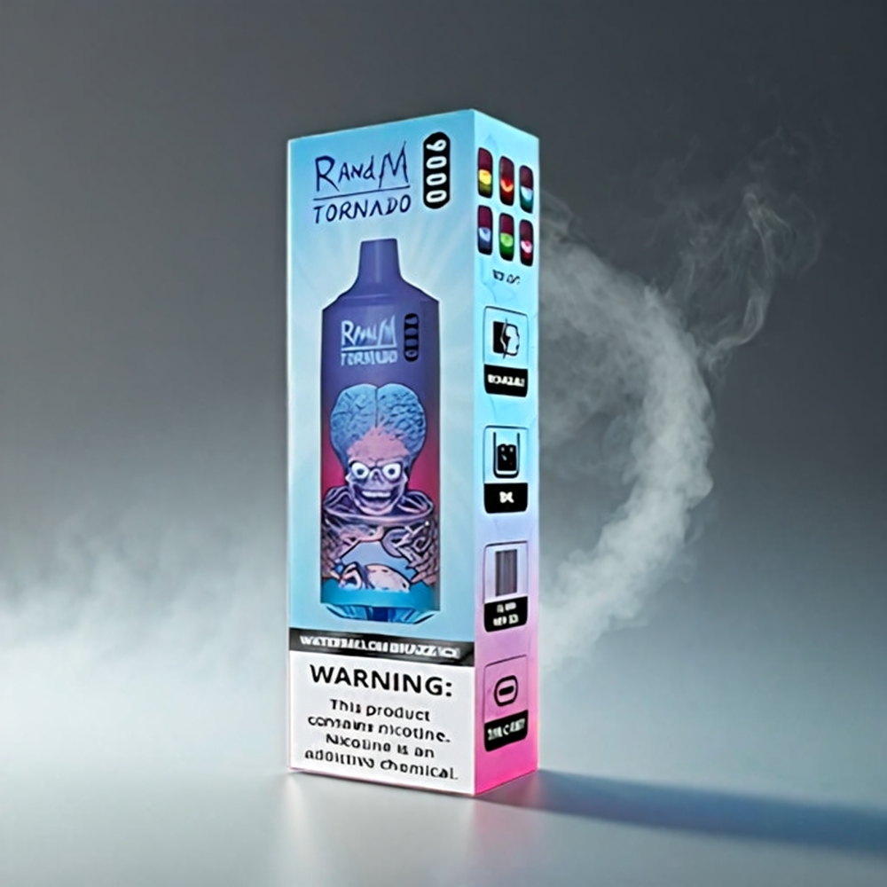 RandM Tornado 9000 Puffs Norge Engros – 850 mAh, 18 mL, Mesh Coil – Vannmelon Brazz Is