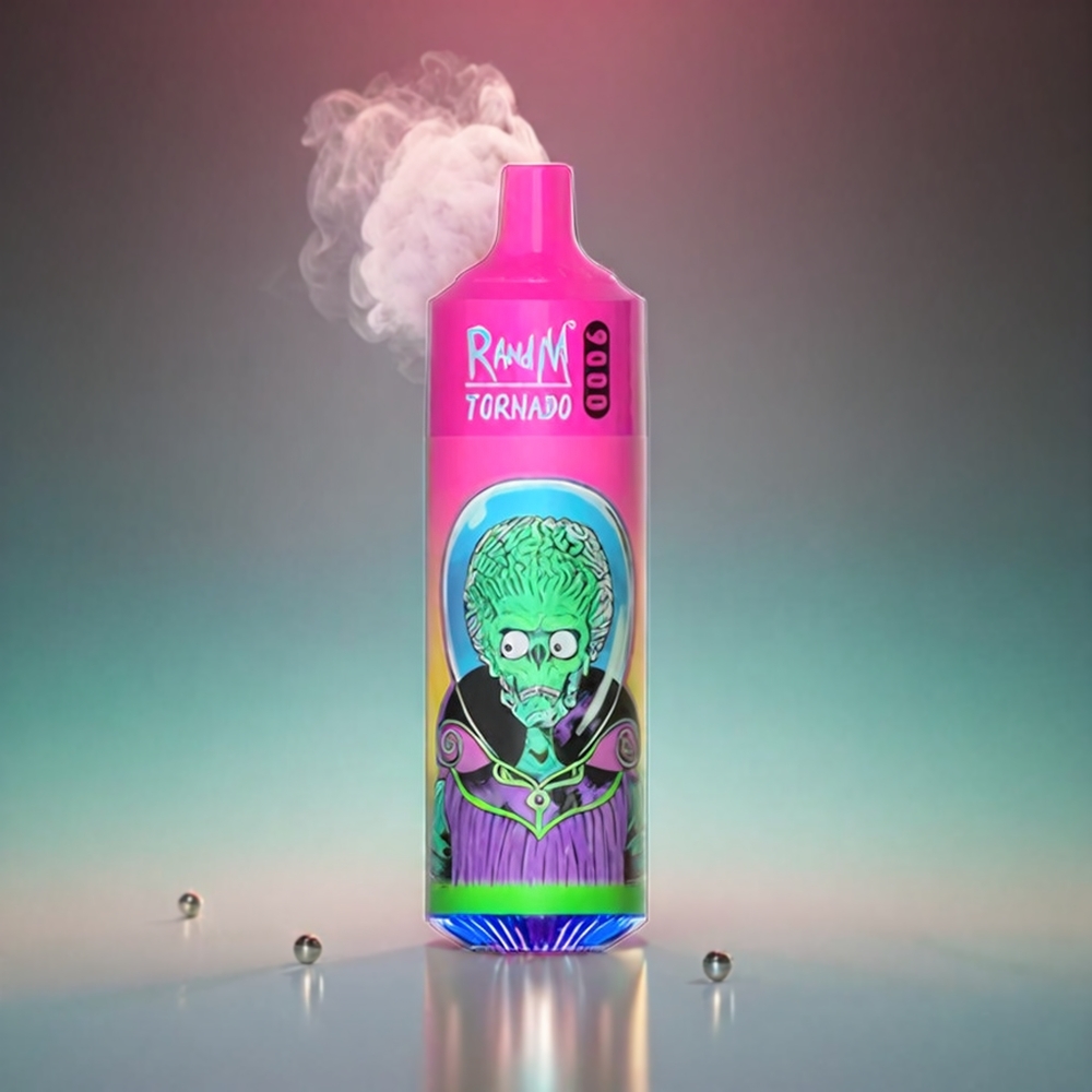 RandM Tornado 9000 Puffs Norge Engros – 850 mAh Batteri, 18 mL Væske, Mesh Coil, Vannmelon Bubble Gum Smak