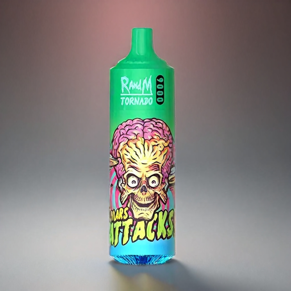 RandM Tornado 9000 Puffs Norge Engros – 850 mAh Oppladbar, 18 mL E-væske, Mesh Coil, Sleek RGB Display – Jordbær Lemonade